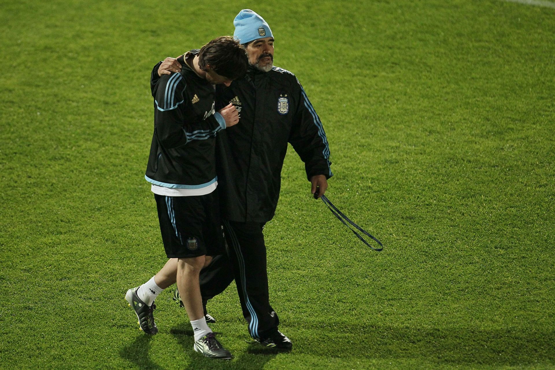 Messi and Maradona (L to R) - Source: Getty
